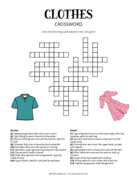 clothing crossword clue 7 letters